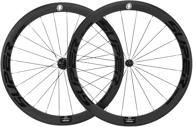 Superteam Carbon Fiber Road Bike Wheels 700C Clincher Wheelset 50mm Matte 23 Width