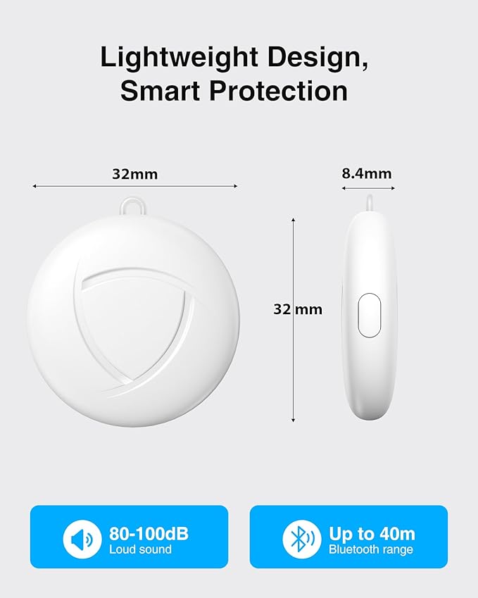 Air Smart Tracker Tags-4 Pack - GPS Tracker Bluetooth Key Finder Compatible with Apple Find My (iOS Only), 80dB Loud Beep for Bike, Wallets, Luggages, Bags,Replaceable Battery