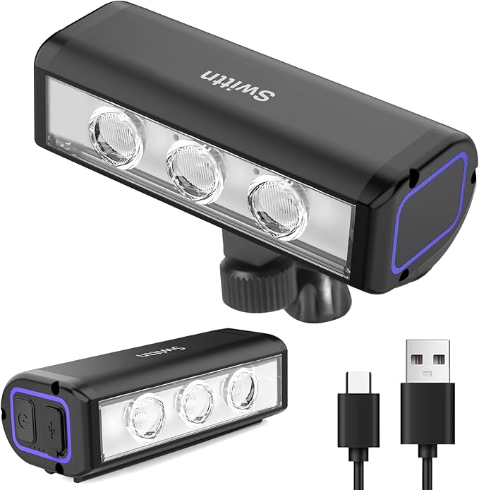 1500 Lumens Bike Lights for Night Riding,Runtime 10+ Hours,USB-C Rechargeable Bicycle Lights Front and Back,4+5 Light Modes,Easy to Install for Men Women Kids Road Cycling