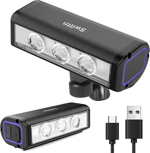 1500 Lumens Bike Lights for Night Riding,Runtime 10+ Hours,USB-C Rechargeable Bicycle Lights Front and Back,4+5 Light Modes,Easy to Install for Men Women Kids Road Cycling