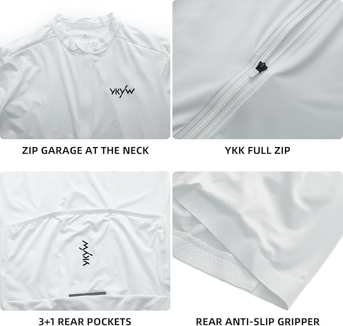 YKYWBIKE Cycling Jersey Men Long Sleeves Bike Jersey with Pockets Biking Shirts for Men Cycling Breathable MTB Biker Shirts