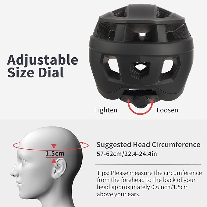 Mountain Bike Helmet for Adults - Dual Shell Lightweight MTB Bicycle Helmet Adjustable for Adults Men Women Youth