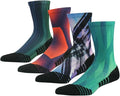 HUSO Hiking Socks Men Women Fashion Novelty Digital Printing Sports Crew Socks 3, 4 Pairs