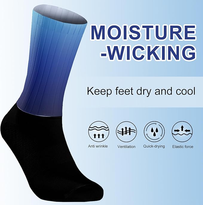 Cycling Socks Athletic Crew Socks Breathable Cushioned Compression Running Hiking Socks For Mens Womens