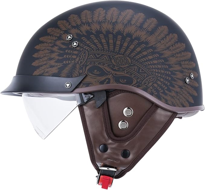 VCOROS F-07 Helmet Shield Visor Retro Half Face Motorcycles Helmet Replacement Shield (Clear)