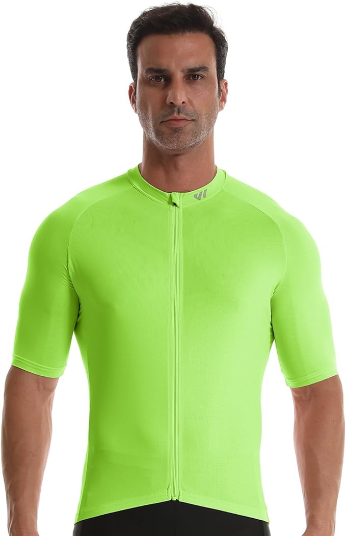 Lo.gas Cycling Jersey Men Short Sleeve, Road Bike Jerseys Full Zipper with Pockets, Bicycle Clothing Breathable Quick Dry