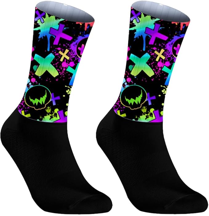 Cycling Socks Athletic Crew Socks Breathable Cushioned Compression Running Hiking Socks For Mens Womens