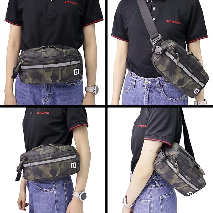 ROYALFAIR Waterproof Bike Handlebar Bag (Green Camo)