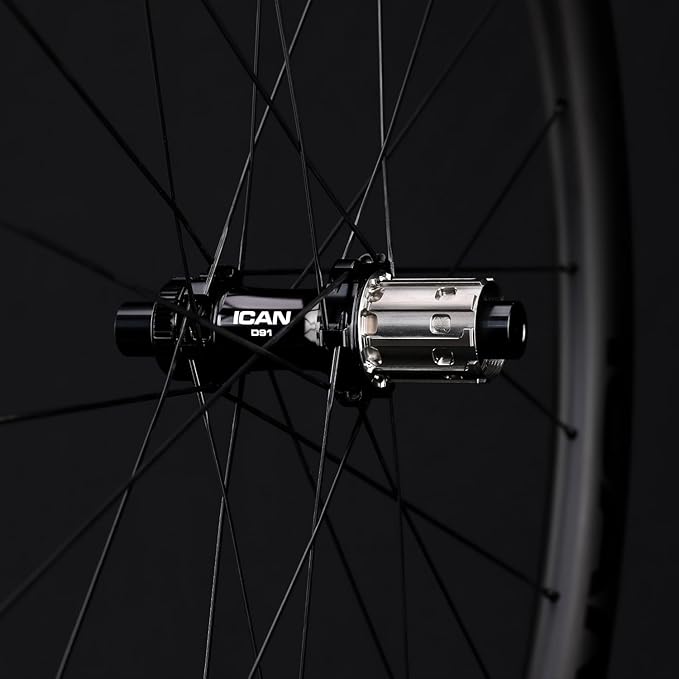 ICAN 700C G24SL-1297g/G25SL-1352g Carbon Gravel Bike Wheelset Disc Brake 40mm Depth/50mm Depth-25mm Inner Width