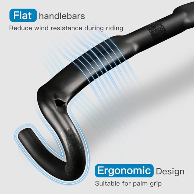 Alfa Pasca Aero Handlebars for Road Bike Carbon Racing Bicycle Handlebars Drop Bars Lightweight 31.8 UD Glossy/Matte 400/420/440mm