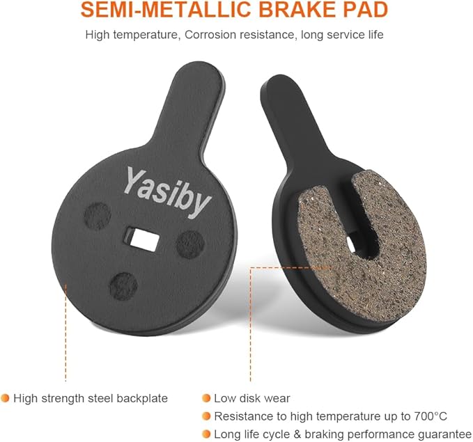 Bike Brake Pads, 4 Pairs Disc Brake Pads High-Performance with Installation Tools, Premium Semi-Metallic & Organic Resin MTB Electric Scooters Brake Pads for BOL BB8, Kugoo G2 Pro, Novela, Bolids