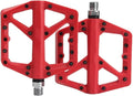 Bicycle Pedals Nylon Platform Footrest Flat Mountain Bike Paddle Grip Pedalen Bearings Footboards(Red)