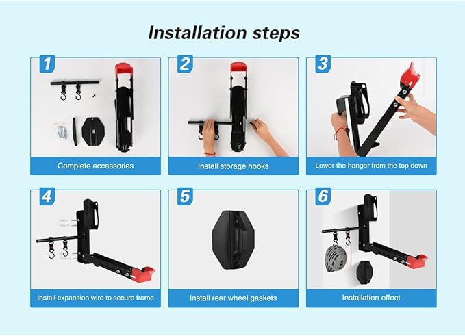 Bike Wall Mount Rack - Space Saving Vertical Bicycle Storage Holder for Mountain, Road, Kids Bikes Garage Organization with Anti-Scratch Protection & Easy to Install (Max 70lbs) (1Pack)