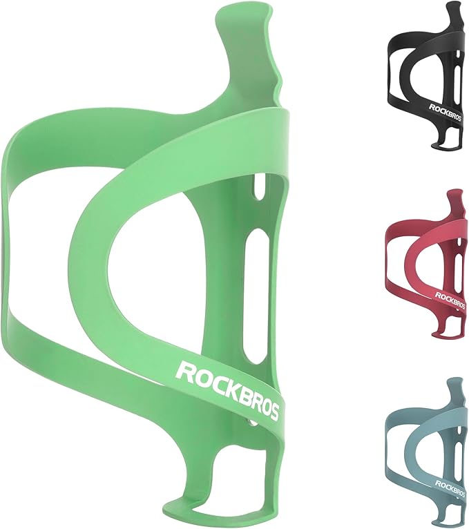 ROCKBROS Bike Water Bottle Cage Holder Lightweight Alloy Aluminum Bicycle Water Bottle Holder Cages Secure Hold Brackets for MTB, Road,Gravel Bike，Green