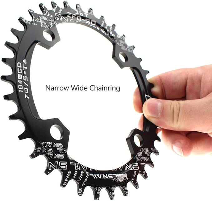 CYSKY 104 BCD Chainring 30T to 52T Narrow Wide Chainring with Sprocket Bolts for 1x Set-up Road Bike Mountain Bike BMX MTB Gravel Ebike