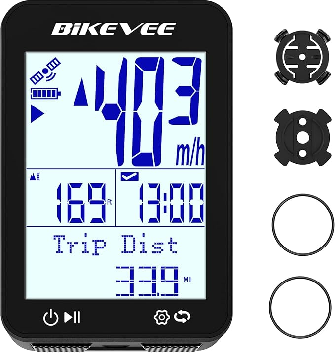 GPS Speedometer & Odometer - Wireless Bike Computer, Auto Start/Stop, Auto Backlight, IPX7 Waterproof, 2.4" LCD, Cycling Tracker in MPH & KM/H