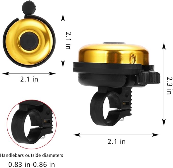 Accmor Classic Bike Bell, Aluminum Bicycle Bell, Loud Crisp Clear Sound Bicycle Bike Bell for Adults Kids