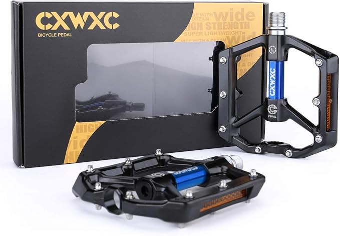 CXWXC Road/MTB Bike Pedals - Aluminum Alloy Bicycle Pedals - Mountain Bike Pedal with Removable Anti-Skid Nails