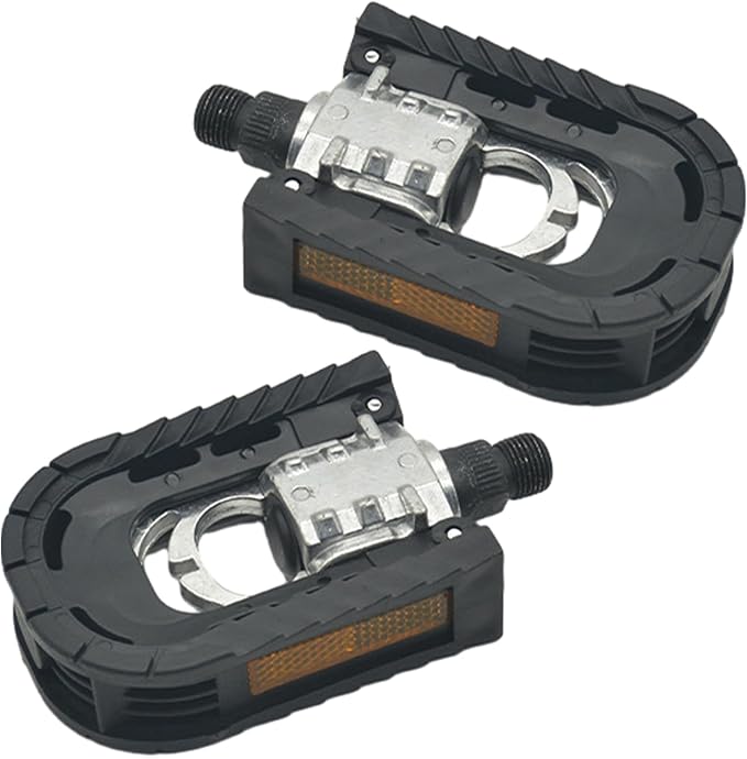 1pair Folding Bike Pedals Mountain Bike Pedals Aluminum Bicycle Flat Pedals 9/16'' with Reflective Strips Wide Flat Cycling Pedals for Ebike, Urban Commute, MTB Bikes