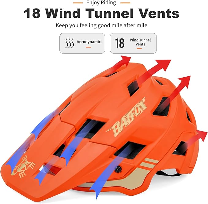 BATFOX Bike Helmet,Mountain Bike Helmet Helmets for Men Women Adults Youth