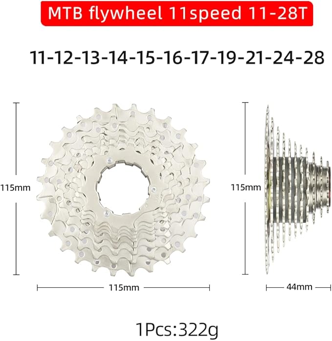 CYSKY 8/9/10/11/12-Speed Cassette 11-25T/28T/32T/34T/36T/40T/42T/46T/50T/52T Bike Sprocket Freewheel Compatible with Shimano, Sram HG Hub, Fit for Mountain Bike, Road Bike, MTB Cassette