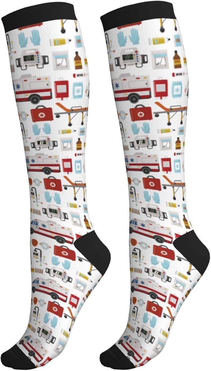 bassyil Compression Socks for Women & Men Circulation 15-20 mmHg Knee High Best Support for Nurses Travel Running Athletic
