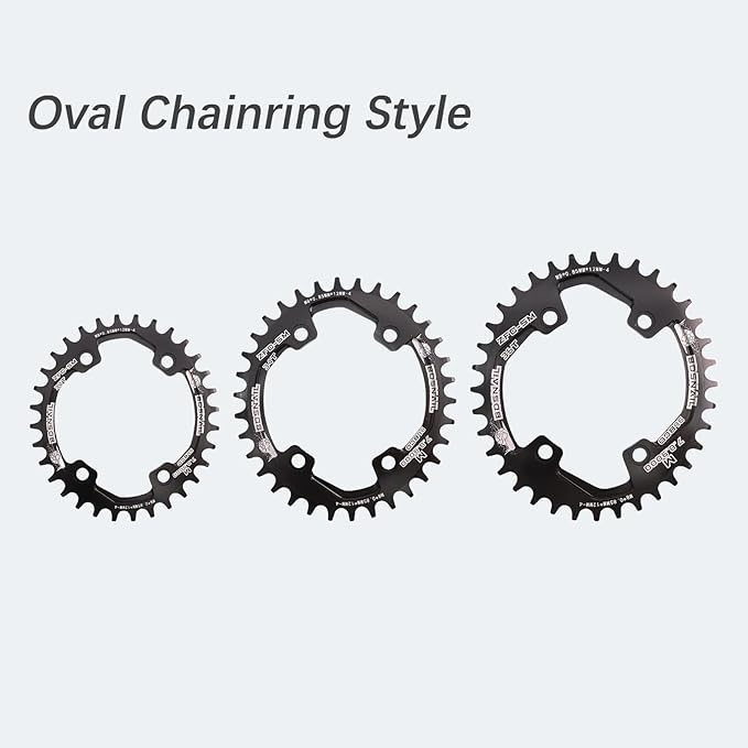 DJC Bike Chainring Asymmetrical 96BCD Round/Oval for XT SLX M6000 / M7000 / M8000 / M9000 MTB 7/8/9/10/11/12 Speed Narrow Wide 30T/32T/34T/36T/38T Tooth