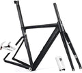 700C Road Bike Frameset 50cm 52cm Aluminum Alloy Track Frame Breaking Wind Racing Cyclo-Cross Frame Thru Axle F12*100MM R12*142MM BSA BB68mm Disc Brake Carbon Fork(Matte Black,52cm)