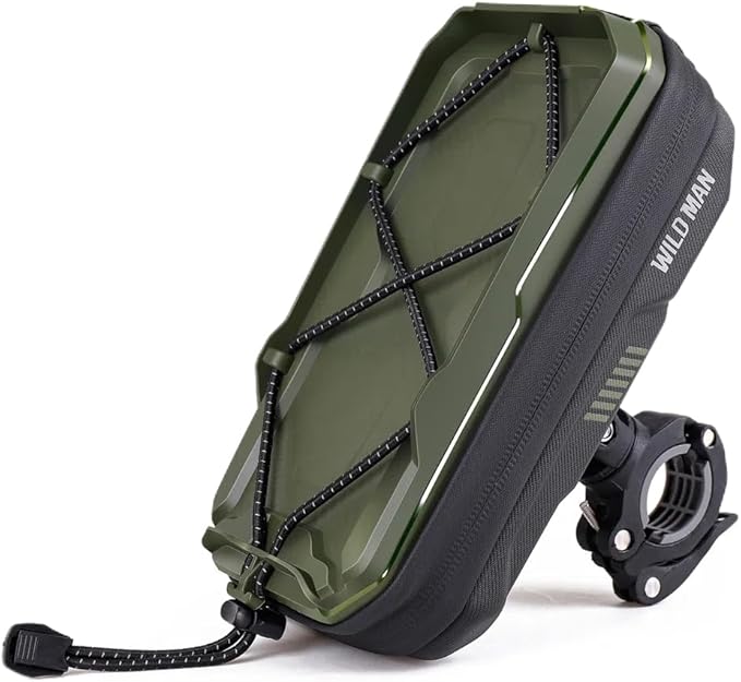 WILD MAN Bike Handlebar Bag Bicycle Bags for Cycling Bike Front Pouch Bag Phone Holder Mount Compatible with Phones Under 6.8”(GX330,Gray)
