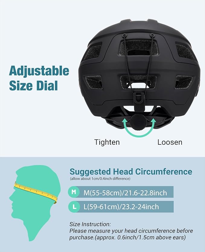 Favoto Adult Mountain Bike Helmet for Men & Women, Magnetic Buckle MTB Helmet with Removable Visor, Lightweight for Commuting & Off-Road Cycling