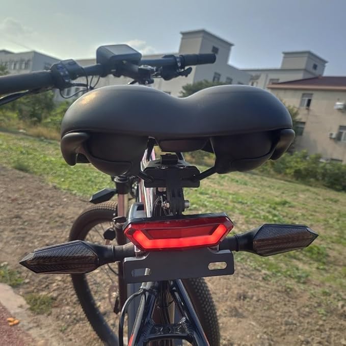 Electric Bike Tricycle Light Kit With Front Headlight Rear Brake Light Turn Signal Compatible With 36V 48V 52V E-Bike System Waterproof Easy Installation