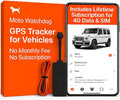 Wired GPS Tracker for Vehicles, No Subscription with Real-Time Location, Easy Install, Speeding Monitoring, Route History, Geofence, for Fleets & Families, USA, Moto Watchdog