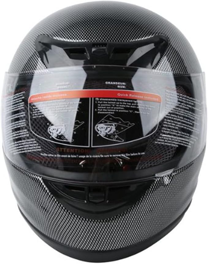 TCT-MOTORPARTS Adult Motocross Helmet DOT Motorcycle Carbon Fiber Flip Up Full Face Street ATV Helmet for Women Men Medium