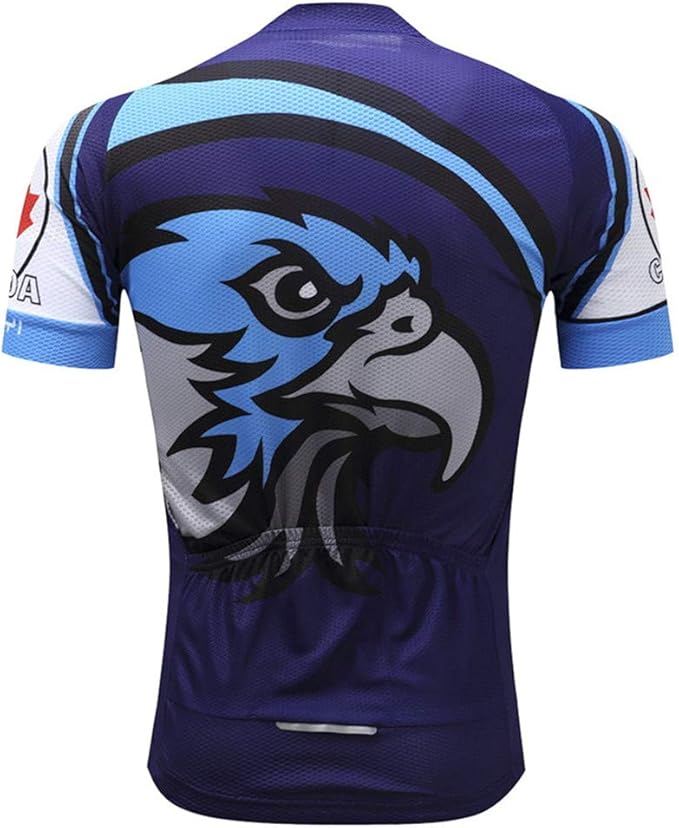 JPOJPO USA Cycling Jersey Men Short Sleeve Bike Shirts Biking Jersey Summer American Bicycle Tops with 3 Pockets Reflective
