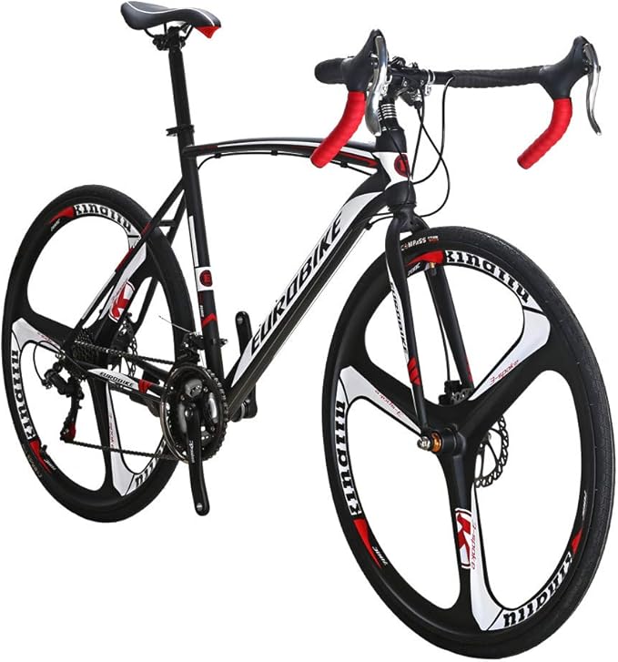 Eurobike HYXC550 Road Bike,21 Speed 54cm Frame Road Bicycle for Men and Women,Disc Brake 700C Adult Bike (3 Spoke Wheel)