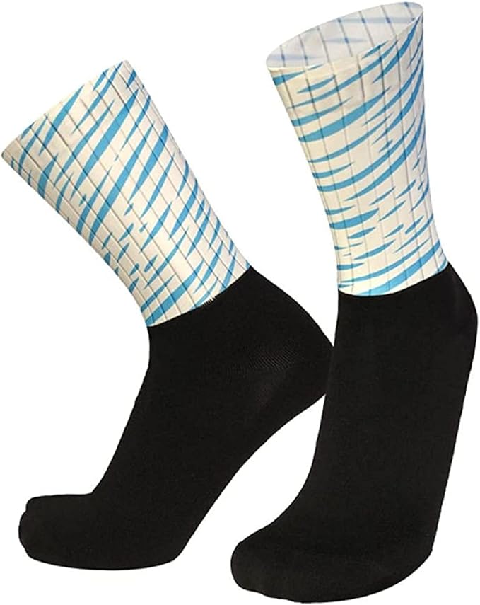 Aero Socks Cycling Aero Socks For Men Anti-Slip Silicone Aero White Line Cycling Sports Running Socks 6-11