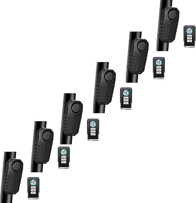 Bike Alarms,Bike Alarm Anti Theft, Bicycle Alarms with Remote,113dB Super Loud Bicycle Vibration Motion Sensor Siren Anti Theft Security System IP65 Waterproof, 6Pack