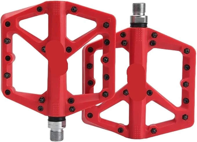 Mountain Bike Pedals Bicycle Pedals MTB Nylon Platform Footrest Flat Mountain Bike Paddle Grip Pedalen Bearings Footboards Cycling Foot Hold Pedals