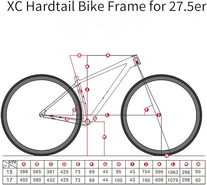 15''/17''/19'' Carbon Fiber Mountain Bike Frame 27.5er 29er XC Hardtail Quick Release 135mm Bike Frame Disc Brake Internal Routing