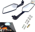 2 PCS Universal Motorcycle Rear View Mirrors with Installation Bolts, Convex Handlebar Mount Side Mirror Compatible with Scooter, ATV, Dirt Bike and Cruiser (Black)