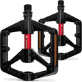 Road/MTB Bike Pedals - 9/16" Sealed Bearing Lightweight Aluminum Alloy Flat Platform Bicycle Pedals with Reflector for Road Mountain BMX MTB Bike