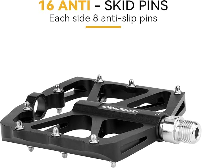 Bike Pedals, Universal Fit Bicycle Pedals Aluminum 9/16" Sealed Bearing Lightweight Wide Flat Platform for Road Mountain BMX MTB Bike