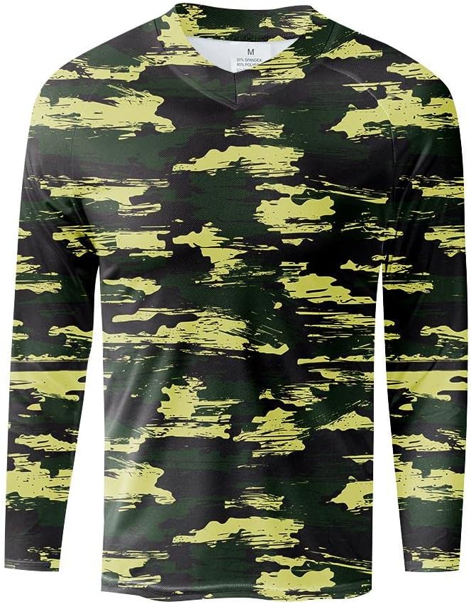 Men's MTB Shirt Long Sleeve Off-Road Motocross Cycling Jersey Mountain Bike Shirts Quick-Dry Moisture Wicking