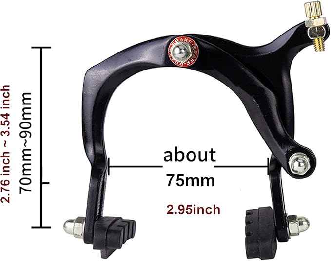 Mimoke 2 Pairs of C-Brake Brake Arm Bicycle Rim Brake Sets Front and Rear V-Brake with 70mm Pads Long Arm 110mm Aluminum Alloy