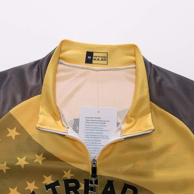 Cycling Jersey Short Sleeve USA Style Bike Tops with Pocket Reflective Stripe