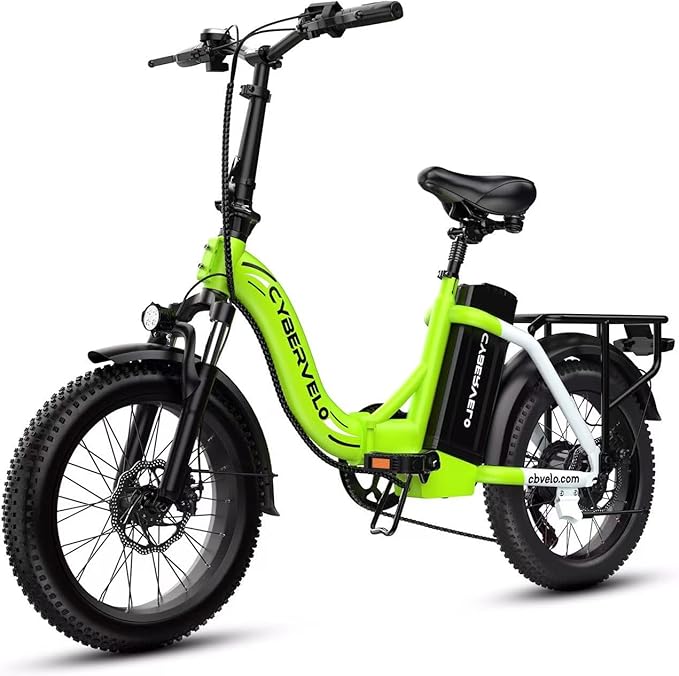 1000W Folding Electric Bike, 48V 20AH Large Removable Battery E Bike, 30+MPH, 80 Miles Max Range, 20" Fat Tire Electric Bike for Adults, Adult Electric Bicycles for Long