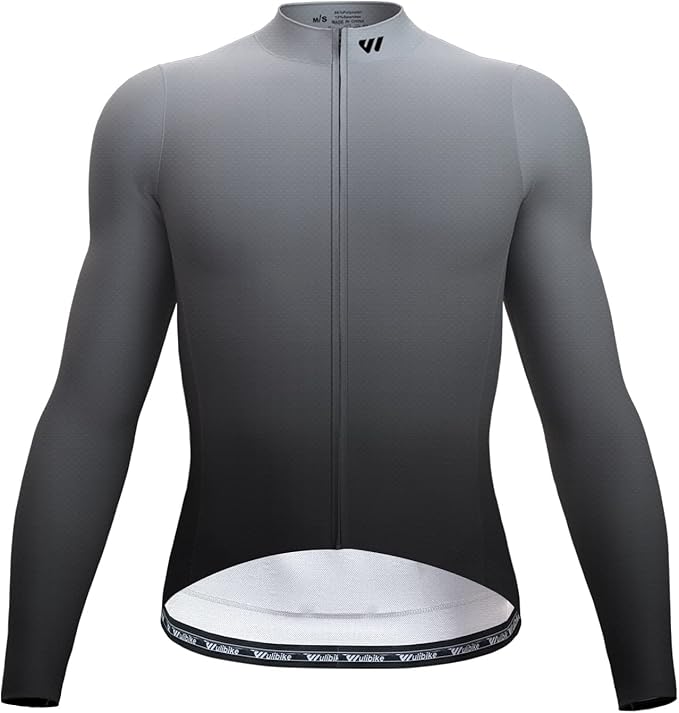 Men's Cycling Jerseys Long Sleeve Bike Biking Shirts Full Zip with Pockets Road Bicycle Clothing