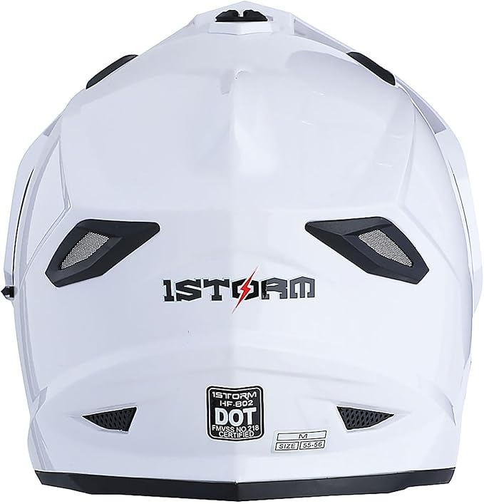 1Storm Youth Kids Dual Sport Dual Visor Motorcycle Motocross Off Road Full Face Helmet Matt Black