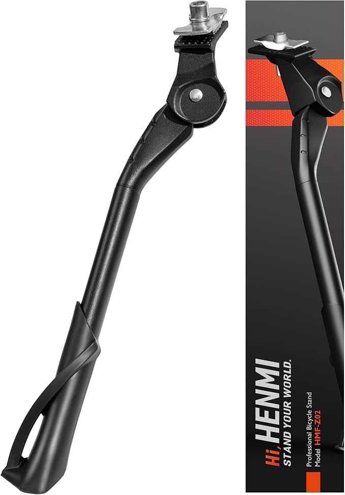 HENMI Center Mount Bike Kickstand for Adult Bikes, Adjustable Bicycle Kickstand for Most 24"-29", Non-Slip Sole, Aluminum Alloy Material, for Mountain Bike Road Bike