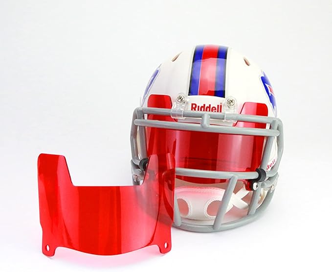Mini Football Helmet Visor Clear with Clips Universal Fit for Collectors and Display